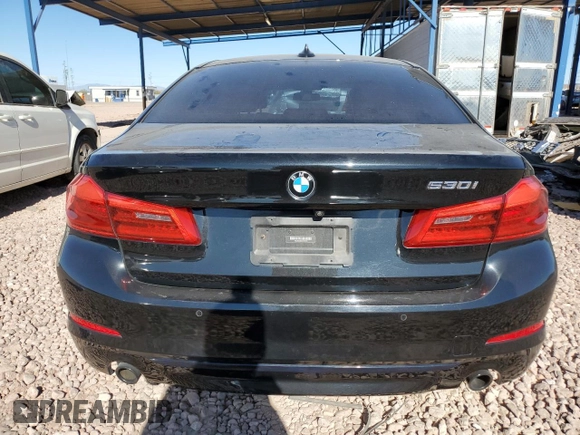 2020 BMW 5 Series 530i with VIN WBAJR3C00LWW66751, listed as a Copart auction lot 88916895 with 38,256 mi miles and Salvage Title. Bid and sale history available at DreamBid. Image 6.