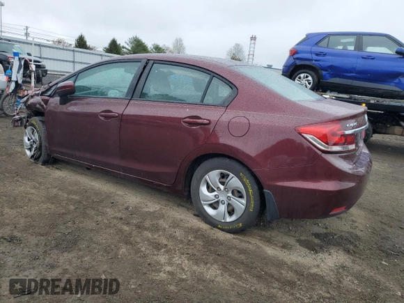 2014 Honda Civic Sedan LX with VIN 19XFB2F55EE041130, listed as a Copart auction lot 52860145 with 97,244 mi miles and Salvage Title. Bid and sale history available at carsss.com. Image 2.