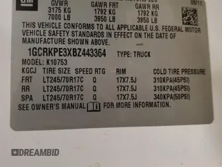2011 Chevrolet Silverado 1500 Work Truck with VIN 1GCRKPE3XBZ443364, listed as a Copart auction lot 50638575 with 201,018 mi miles and Clean Title. Bid and sale history available at DreamBid. Image 12.