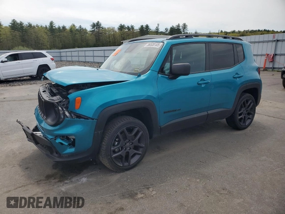 2021 Jeep Renegade 80th Anniversary with VIN ZACNJDBB3MPN31456, listed as a Copart auction lot 56538105 with Not provided miles and Salvage title. Bid and sale history available at DreamBid. Image 1.
