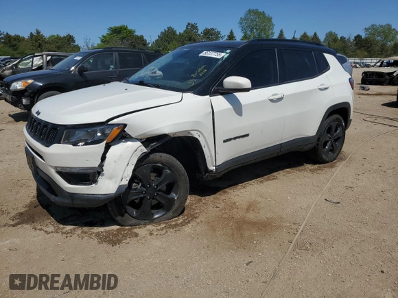 2019 Jeep Compass Latitude with VIN 3C4NJDBB6KT828486, listed as a Copart auction lot 56137755 with 47,119 mi miles and Salvage title. Bid and sale history available at DreamBid. Image 1.
