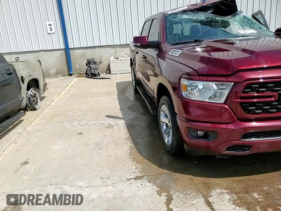 2022 Ram 1500 Big Horn with VIN 1C6SRFFTXNN459671, listed as a Copart auction lot 52813175 with 40,497 mi miles and Salvage Title. Bid and sale history available at carsss.com. Image 13.