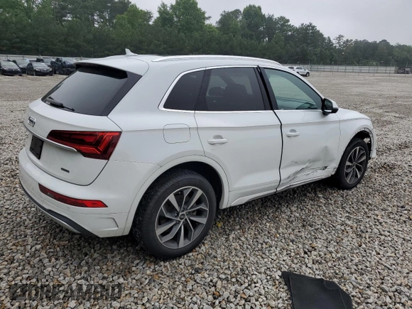 2021 Audi Q5 Premium Plus with VIN WA1BAAFY1M2017872, listed as a Copart auction lot 59964725 with 58,694 mi miles and Salvage title. Bid and sale history available at DreamBid. Image 3.