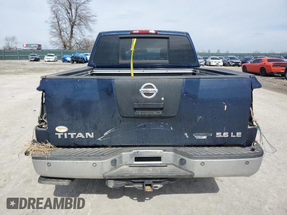 2008 Nissan Titan XE with VIN 1N6BA07D78N351644, listed as a Copart auction lot 46622105 with 130,770 mi miles and Salvage Title. Bid and sale history available at carsss.com. Image 6.