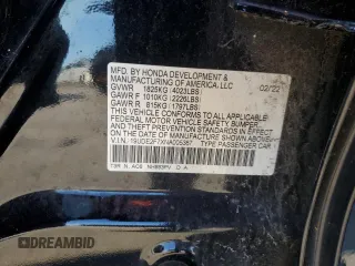 2022 Acura ILX Premium with VIN 19UDE2F7XNA005387, listed as a Copart auction lot 89003205 with Not Provided miles and Salvage Title. Bid and sale history available at DreamBid. Image 12.