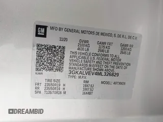 2021 GMC Terrain SLT z VIN 3GKALVEV4ML326829, wystawiony jako IAAI lot #38771065 z przebiegiem Nie podano mil oraz . Historia ofert i sprzedaży dostępna na DreamBid. Obrazek 9.