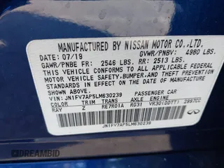 2020 Infiniti Q50 Red Sport 400 with VIN JN1FV7AP5LM630239, listed as a IAAI auction lot 41844794 with 59,042 mi miles and . Bid and sale history available at DreamBid. Image 9.