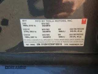 2017 Tesla Model S 100D с VIN 5YJSA1E2XHF185516, выставлен на аукционе Copart как лот 61816135 с пробегом 132 267 миль миль и Списание • Salvage title. История ставок и продаж доступна на DreamBid. Изображение 12.