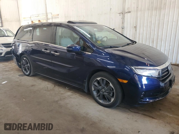 2022 Honda Odyssey Elite z VIN 5FNRL6H97NB011977, wystawiony jako Copart lot #56356345 z przebiegiem 58 803 mil mil oraz Szkoda całkowita • Salvage title. Historia ofert i sprzedaży dostępna na DreamBid. Obrazek 4.