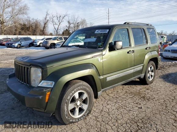 2008 Jeep Liberty Sport with VIN 1J8GN28K58W261546, listed as a Copart auction lot 42100085 with 162,876 mi miles and Non Repairable. Bid and sale history available at carsss.com. Image 1.