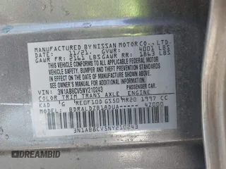 2022 Nissan Sentra SV with VIN 3N1AB8CV5NY210243, listed as a IAAI auction lot 41808972 with 63,612 mi miles and . Bid and sale history available at DreamBid. Image 9.