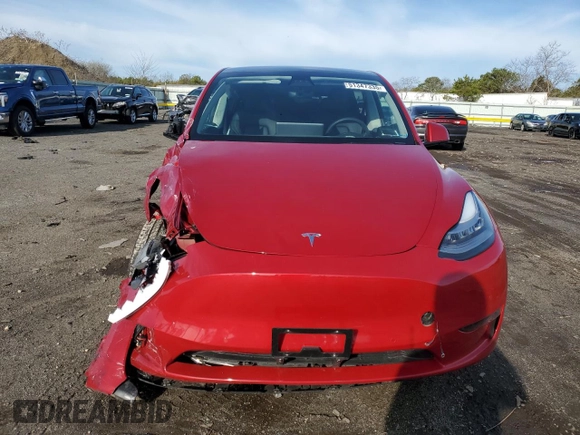 2021 Tesla Model Y Long Range with VIN 5YJYGDEE6MF258475, listed as a Copart auction lot 51347335 with 0 mi miles and Salvage Title. Bid and sale history available at carsss.com. Image 5.