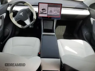 2020 Tesla Model Y Long Range with VIN 5YJYGDEF2LF006357, listed as a Copart auction lot 54888215 with 55,983 mi miles and Salvage Title. Bid and sale history available at DreamBid. Image 8.