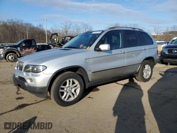 2006 BMW X5 3.0i with VIN 5UXFA13526LY48021, listed as a Copart auction lot 76948194 with 192,564 mi miles and Non Repairable. Bid and sale history available at carsss.com. Image 1.