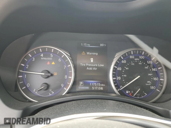2014 Infiniti Q50 Premium with VIN JN1BV7AP8EM682000, listed as a Copart auction lot 53619995 with 117,515 mi miles and Salvage title. Bid and sale history available at DreamBid. Image 9.