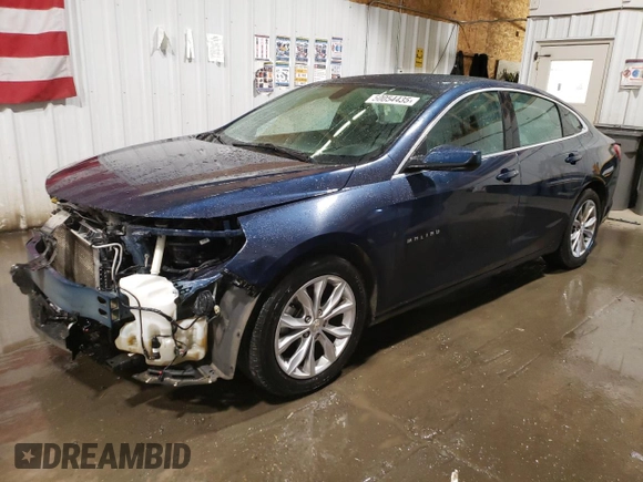 2020 Chevrolet Malibu LT with VIN 1G1ZD5ST7LF091763, listed as a Copart auction lot 50054435 with 101,040 mi miles and Salvage Title. Bid and sale history available at carsss.com. Image 1.