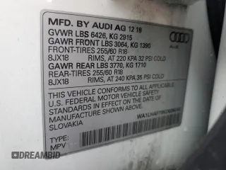 2019 Audi Q7 Premium Plus with VIN WA1LHAF79KD024240, listed as a Copart auction lot 57063645 with 77,844 mi miles and Salvage title. Bid and sale history available at DreamBid. Image 14.