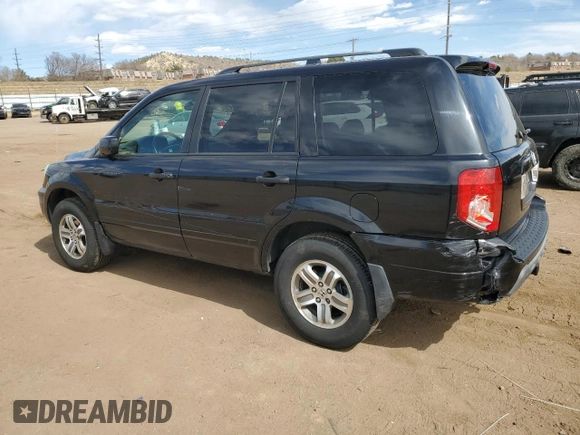 2005 Honda Pilot EX-L z VIN 5FNYF18585B066439, wystawiony jako Copart lot #48514715 z przebiegiem 157 781 mil mil oraz Szkody całkowita. Historia ofert i sprzedaży dostępna na DreamBid. Obrazek 2.