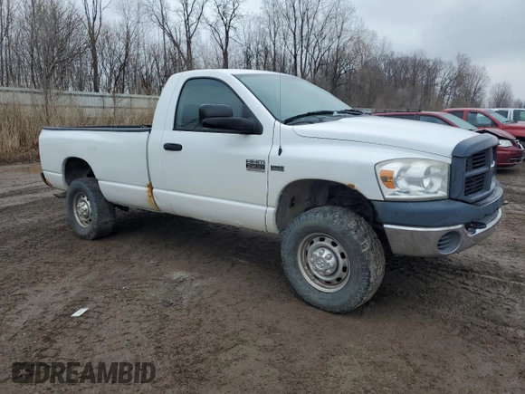2007 Dodge Ram 2500 ST with VIN 3D7KS26D87G778311, listed as a Copart auction lot 52297855 with 65,598 mi miles and Clean Title. Bid and sale history available at carsss.com. Image 4.