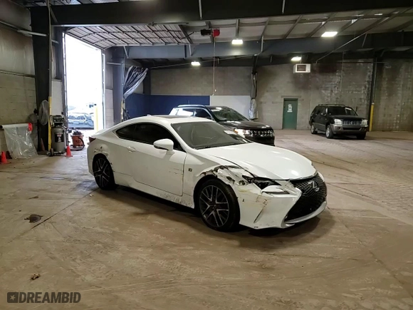 2015 Lexus RC 350 with VIN JTHSE5BC8F5005732, listed as a Copart auction lot 45312455 with 0 mi miles and Salvage Title. Bid and sale history available at carsss.com. Image 13.