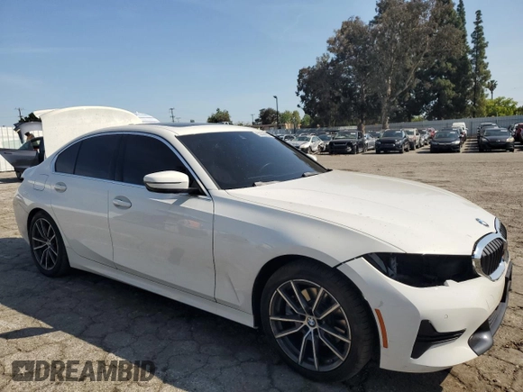 2021 BMW 3 Series 330i with VIN 3MW5R1J0XM8C09626, listed as a Copart auction lot 52205805 with 52,261 mi miles and Salvage title. Bid and sale history available at DreamBid. Image 4.