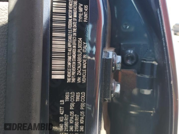 2020 Jeep Renegade Latitude with VIN ZACNJABB5LPL90354, listed as a Copart auction lot 64023815 with 54,121 mi miles and Salvage title. Bid and sale history available at DreamBid. Image 14.