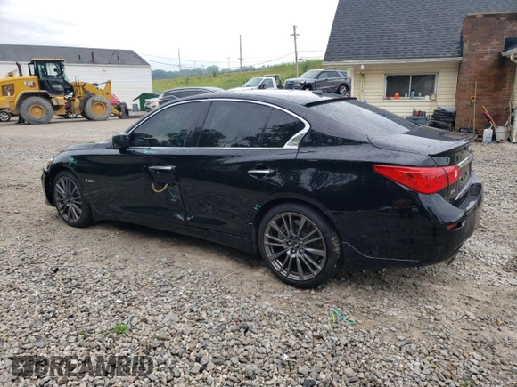 2016 Infiniti Q50 Red Sport 400 with VIN JN1FV7AR4GM450788, listed as a Copart auction lot 63069385 with 87,740 mi miles and Salvage title. Bid and sale history available at DreamBid. Image 2.