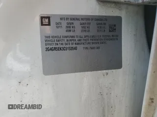 2012 Buick Regal z VIN 2G4GR5EK3C9153540, wystawiony jako Copart lot #65072245 z przebiegiem 192 960 mil mil oraz Szkoda całkowita • Salvage title. Historia ofert i sprzedaży dostępna na DreamBid. Obrazek 12.