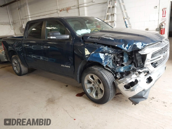 2019 Ram 1500 Big Horn z VIN 1C6SRFFT5KN762580, wystawiony jako IAAI lot #41858654 z przebiegiem 57 801 mil mil oraz . Historia ofert i sprzedaży dostępna na DreamBid. Obrazek 1.