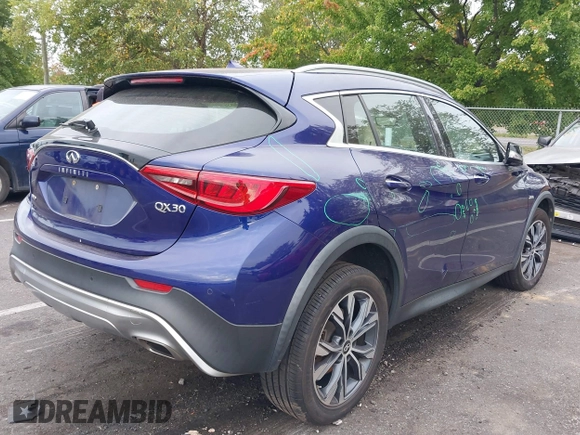 2018 Infiniti QX30 Luxury with VIN SJKCH5CR9JA047825, listed as a IAAI auction lot 40414723 with Not Provided miles and . Bid and sale history available at DreamBid. Image 4.