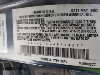 2004 Mitsubishi Endeavor XLS z VIN 4A4MN31S94E014677, wystawiony jako IAAI lot #42493418 z przebiegiem 198 172 mil mil oraz . Historia ofert i sprzedaży dostępna na DreamBid. Obrazek 9.