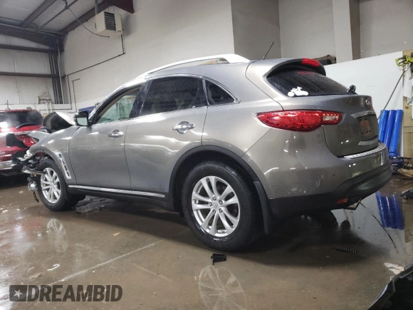 2014 Infiniti QX70 z VIN JN8CS1MW5EM412429, wystawiony jako Copart lot #82933934 z przebiegiem Nie podano mil oraz Szkoda całkowita • Salvage title. Historia ofert i sprzedaży dostępna na DreamBid. Obrazek 2.