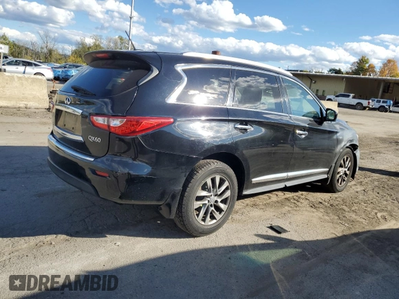 2014 Infiniti QX60 with VIN 5N1AL0MM6EC515448, listed as a Copart auction lot 75028814 with 123,481 mi miles and Salvage Title. Bid and sale history available at carsss.com. Image 3.