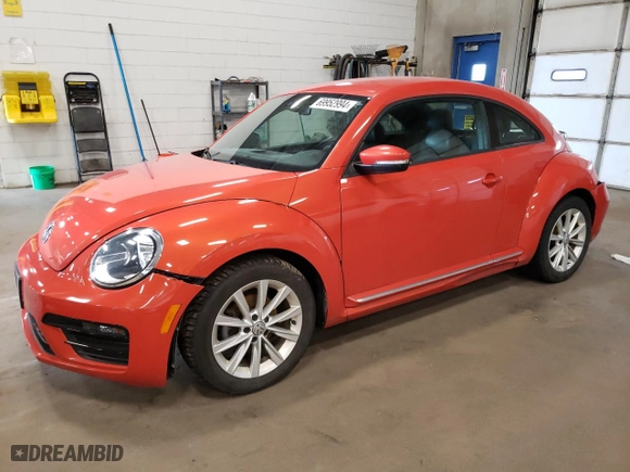 2018 Volkswagen Beetle S with VIN 3VWFD7ATXJM712902, listed as a Copart auction lot 69952994 with 43,696 mi miles and Salvage Title. Bid and sale history available at carsss.com. Image 1.