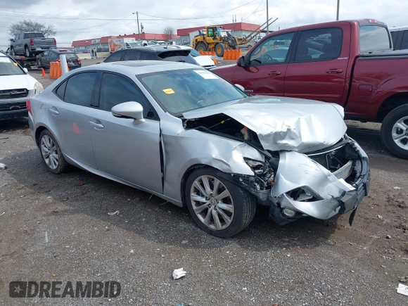 2015 Lexus IS 250 with VIN JTHBF1D24F5073780, listed as a IAAI auction lot 41953157 with 104,239 mi miles. Bid and sale history available at carsss.com. Image 1.