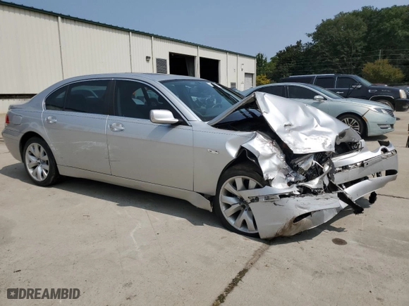 2004 BMW 7 Series 745Li with VIN WBAGN63444DS47664, listed as a Copart auction lot 71046044 with 144,598 mi miles and Salvage Title. Bid and sale history available at carsss.com. Image 4.