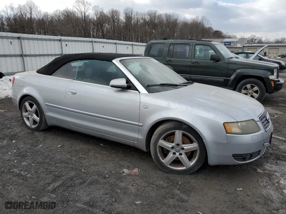 2003 Audi A4 3.0L with VIN WAUAT48H93K014420, listed as a Copart auction lot 43073325 with 98,421 mi miles and Salvage Title. Bid and sale history available at carsss.com. Image 4.