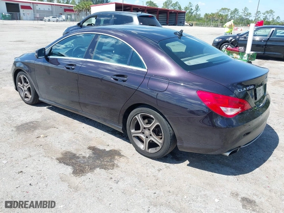 2014 Mercedes-Benz CLA-Class CLA 250 with VIN WDDSJ4EB4EN065876, listed as a IAAI auction lot 42029714 with 172,898 mi miles. Bid and sale history available at carsss.com. Image 3.