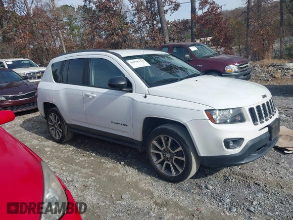 2017 Jeep Compass 75th Anniversary Edition with VIN 1C4NJDBB5HD127582, listed as a IAAI auction lot 41098124 with 83,564 mi miles. Bid and sale history available at carsss.com. Image 14.