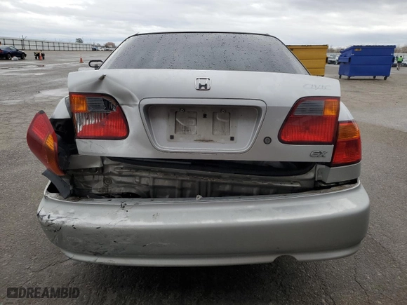 1999 Honda Civic EX with VIN 2HGEJ8642XH535558, listed as a Copart auction lot 45024675 with 148,808 mi miles and Salvage Title. Bid and sale history available at carsss.com. Image 6.