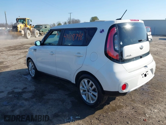 2018 Kia Soul + with VIN KNDJP3A5XJ7604109, listed as a IAAI auction lot 41408748 with 164,457 mi miles. Bid and sale history available at carsss.com. Image 3.