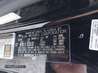 2020 Kia Sportage LX with VIN KNDPM3AC2L7784884, listed as a IAAI auction lot 41037307 with 46,030 mi miles and . Bid and sale history available at DreamBid. Image 9.