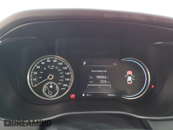 2023 Genesis G70 2.0T with VIN KMTG34TAXPU123732, listed as a Copart auction lot 56509935 with 39,333 mi miles and Salvage title. Bid and sale history available at DreamBid. Image 9.