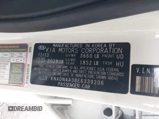 2014 Kia Rio EX z VIN KNADN4A38E6339206, wystawiony jako IAAI lot #41972283 z przebiegiem 95 993 mil mil oraz . Historia ofert i sprzedaży dostępna na DreamBid. Obrazek 9.