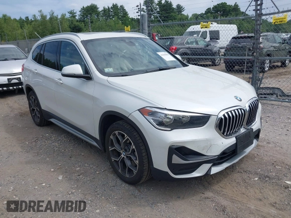 2021 BMW X1 xDrive28i with VIN WBXJG9C07M5U21337, listed as a IAAI auction lot 42590859 with 35,934 mi miles and . Bid and sale history available at DreamBid. Image 1.