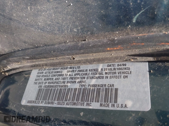 1998 Subaru Legacy Outback с VIN 4S3BG685XW6615751, выставлен на аукционе IAAI как лот 42665501 с пробегом 216 878 миль миль и . История ставок и продаж доступна на DreamBid. Изображение 9.