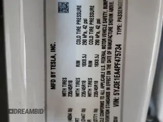 2023 Tesla Model 3 z VIN 5YJ3E1EA4PF475734, wystawiony jako Copart lot #46301445 z przebiegiem 20 643 mil mil oraz Szkoda całkowita • Salvage title. Historia ofert i sprzedaży dostępna na DreamBid. Obrazek 13.