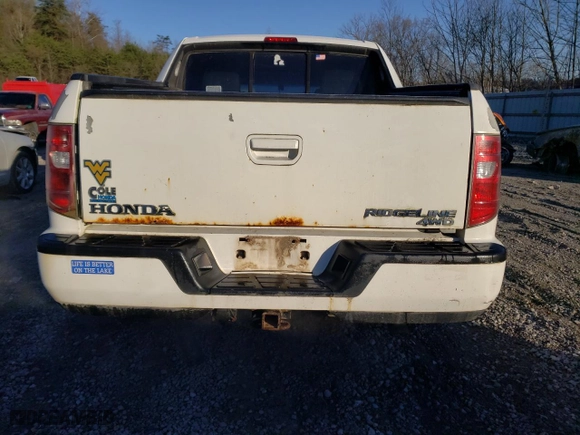 2011 Honda Ridgeline RTL with VIN 5FPYK1F52BB010305, listed as a Copart auction lot 49371755 with 287,168 mi miles and Salvage Title. Bid and sale history available at carsss.com. Image 6.