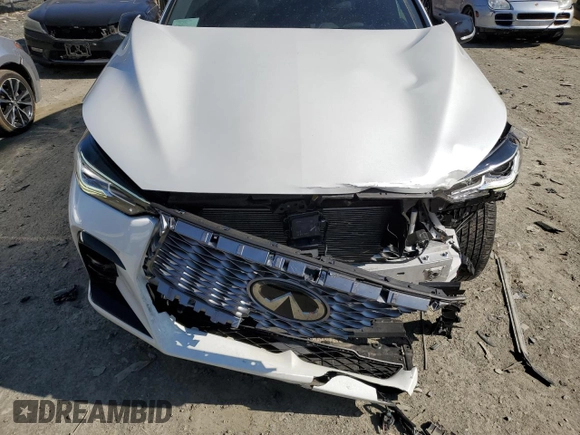 2023 Infiniti QX55 Luxe with VIN 3PCAJ5JR3PF112752, listed as a Copart auction lot 45686855 with 15,817 mi miles and Salvage title. Bid and sale history available at DreamBid. Image 12.