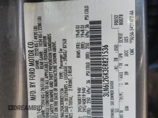 2014 Lincoln MKZ with VIN 3LN6L2GK3ER821536, listed as a Copart auction lot 62462775 with Not provided miles and Salvage title. Bid and sale history available at DreamBid. Image 12.